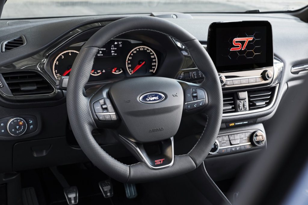 Interieur van de Ford Fiesta ST