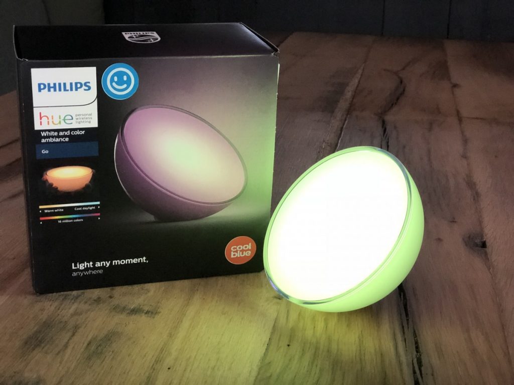Philips Hue Go Lamp met groene verlichting