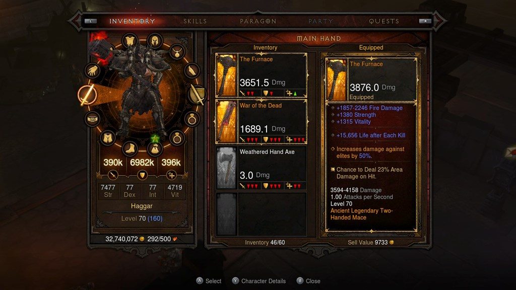 Diablo III Switch Inventory