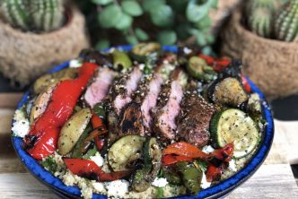 Couscous met gegrilde groenten en Lamskoteletten