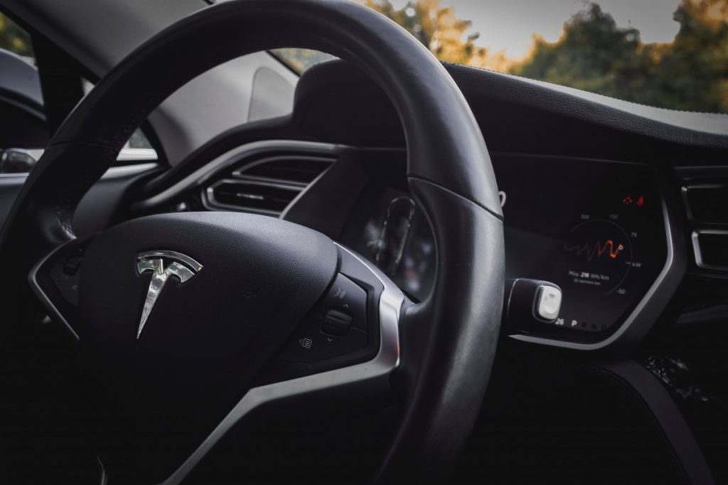 dashboard van een tesla