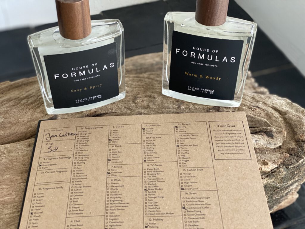 Dit is het formule van mijn persoonlijke parfum