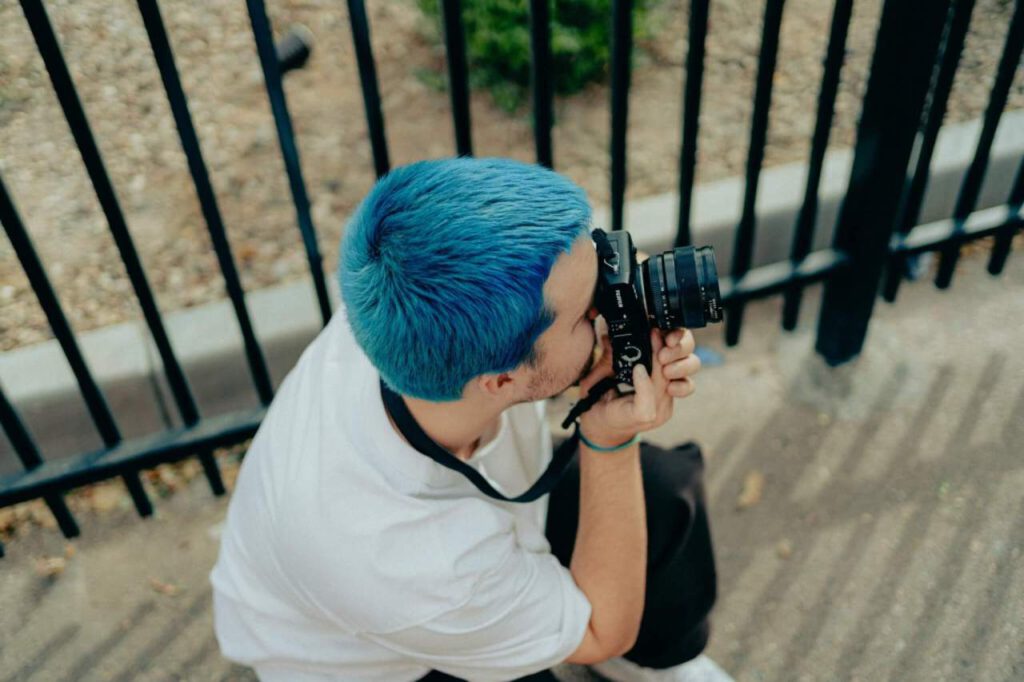 felgekleurd haar bij mannen blauw 