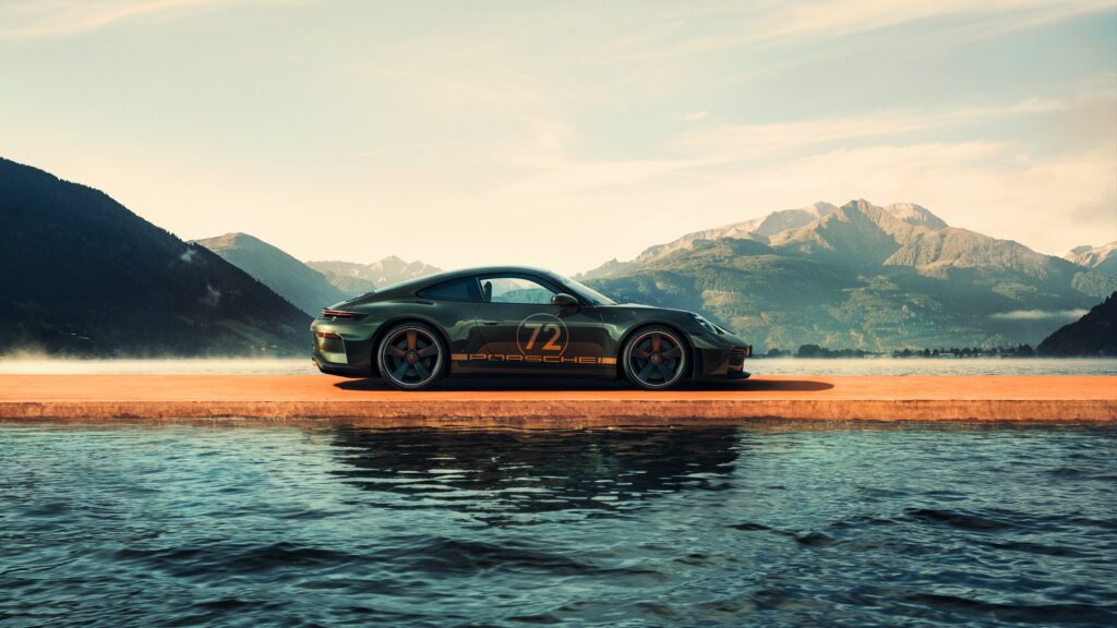 Porsche 911 GT3 90 F. A. Porsche in F.A. Green Metallic zijaanzicht