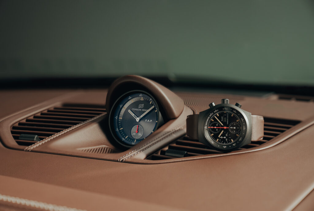 Dashboard van de Porsche 911 GT3 90 F. A. Porsche met Porsche Design Chronograph 1 horloge