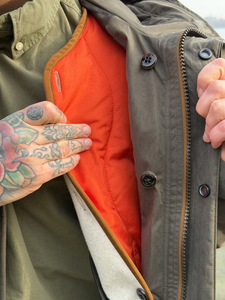 Binnenkant van de PME Legend Rockliner winterjas met uitneembare liner