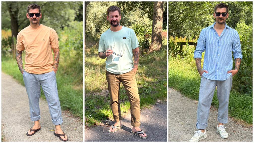 Verschillende outfits casual gedragen door Jan Willem